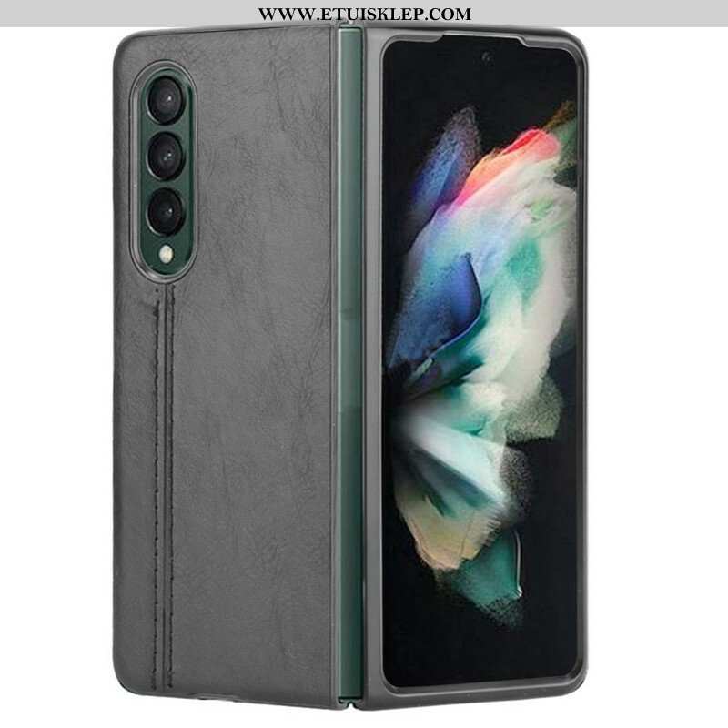 Etui do Samsung Galaxy Z Fold 3 5G Skórzany Efekt Couture